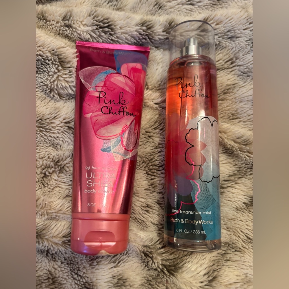 Bath & Body Works Pink Chiffon Ultra Shea Body Cream and Fragrance Mist